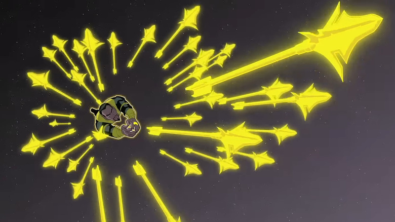 Sinestro attacking Thanagar