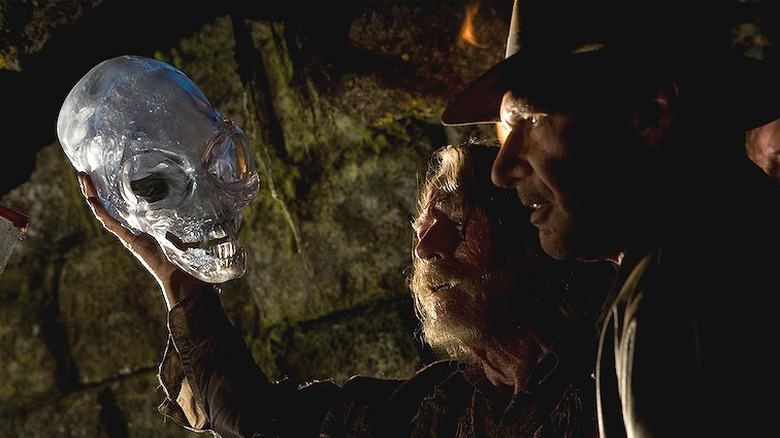 Indy marveling at crystal skull