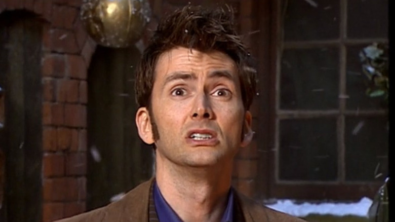 The Doctor looking fearful on Doctor Who