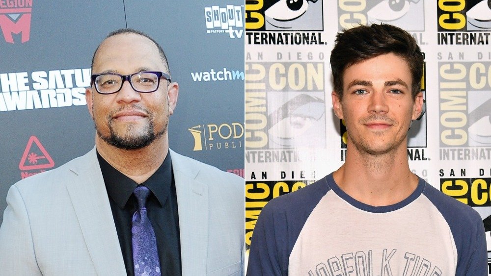 The Flash showrunner and executive producer Eric Wallace and Barry Allen actor Grant Gustin 