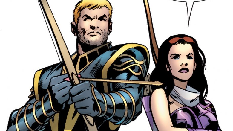 Clint Barton as Ronin and Kate Bishop as Hawkeye in Young Avengers Presents #6