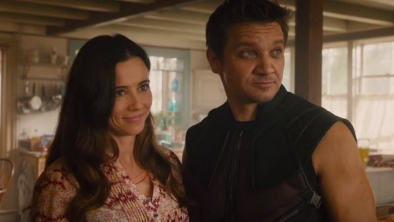 Linda Cardellini and Jeremy Renner in Avengers: Age of Ultron