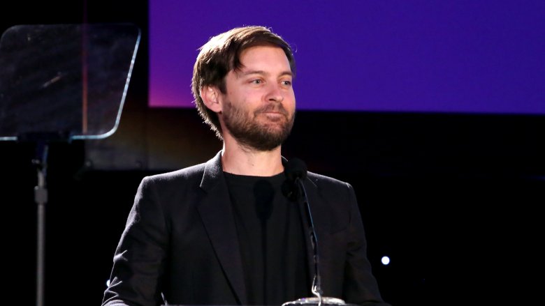 Tobey Maguire looking satisfied