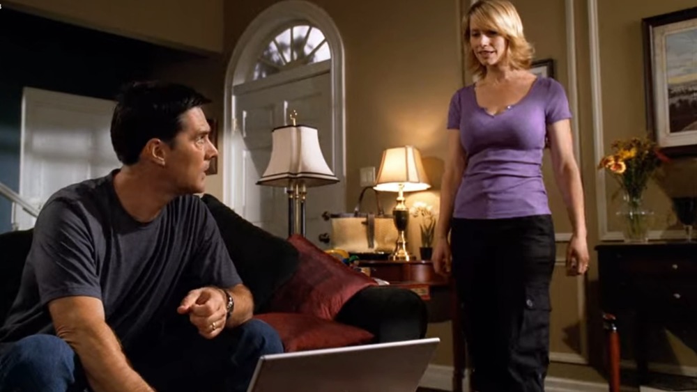 Hotch and Haley talking in living room