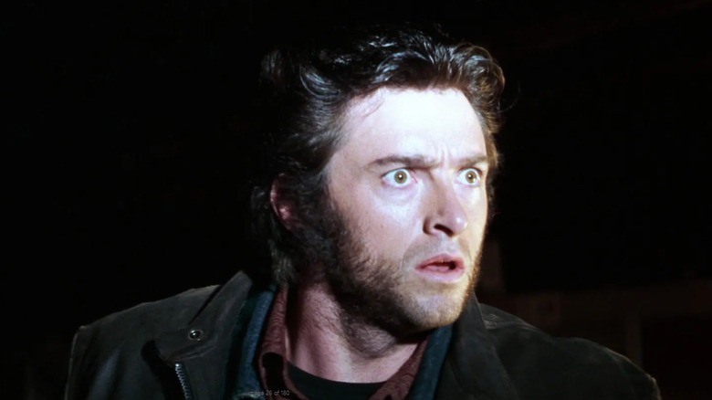 Wolverine looking shocked in spotlight