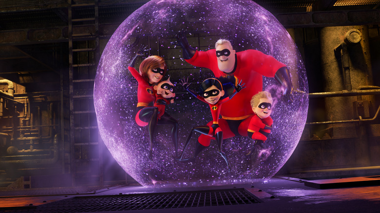 The Incredibles family in a forcefield