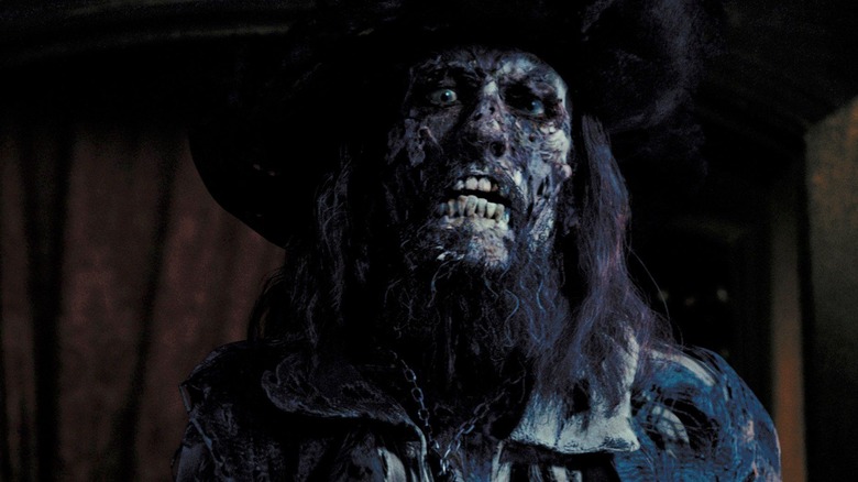 Skeleton Captain Barbossa snarling