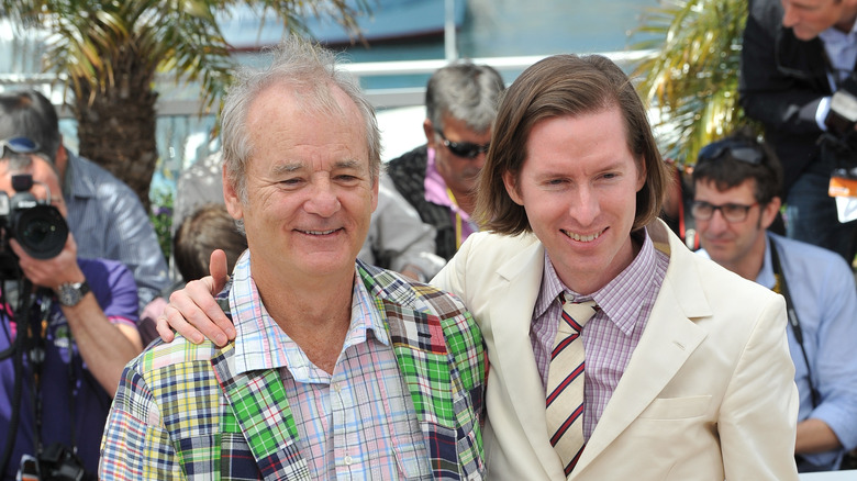 Bill Murray and Wes Anderson posing for photo