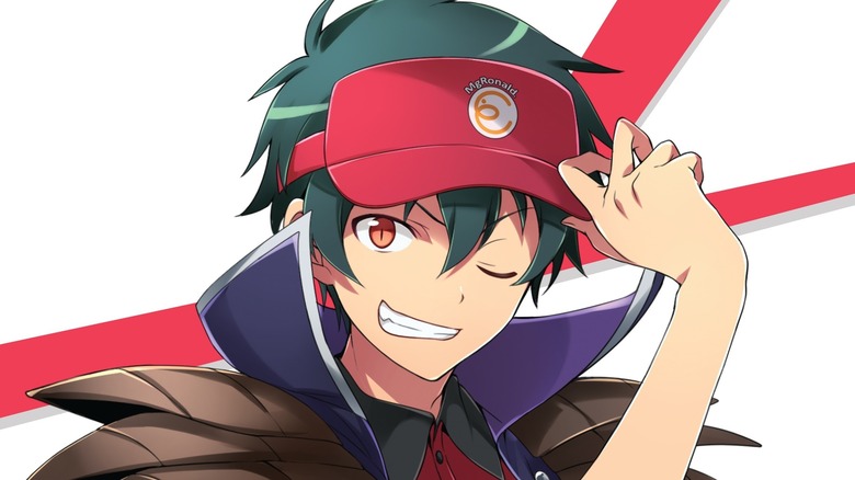 Sadao Maou gripping his uniform hat