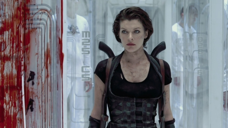 milla jovovich blood smeared wall 