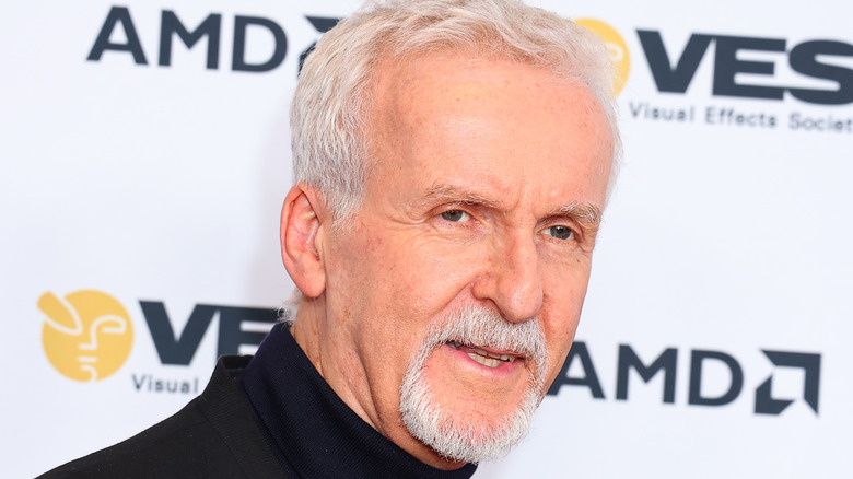 James Cameron wearing black turtleneck