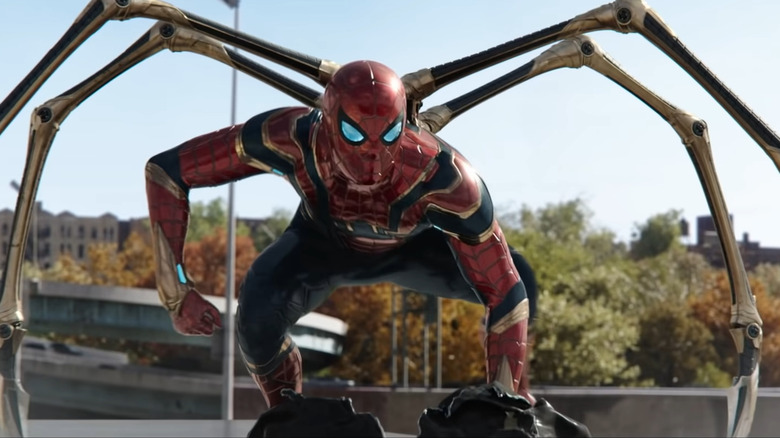 Spider-Man wearing Iron Spider suit