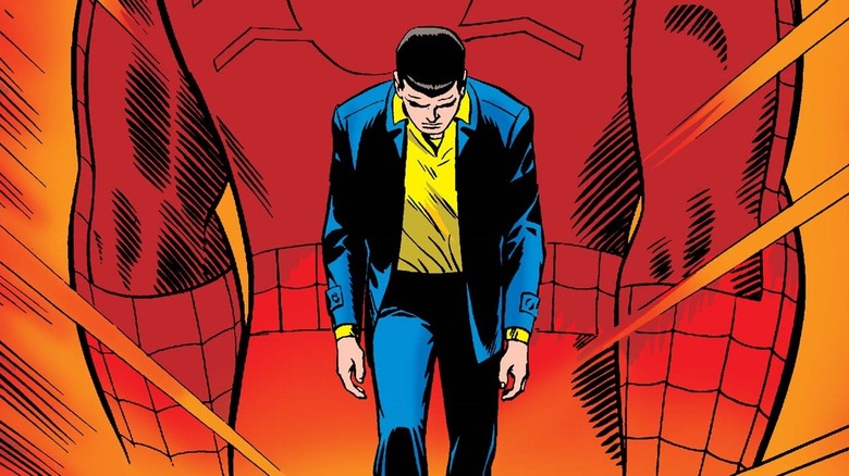 Sullen Peter Parker walking forward