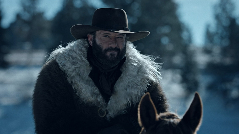 Tim McGraw wearing a cowboy hat as James Dutton in "Yellowstone"