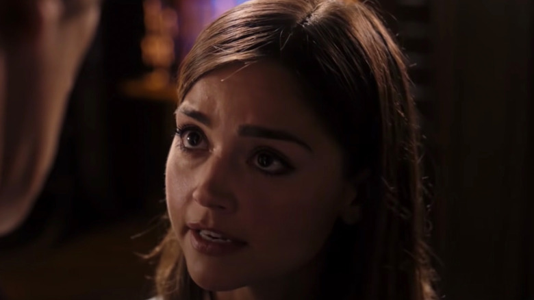 Clara talking with the Doctor