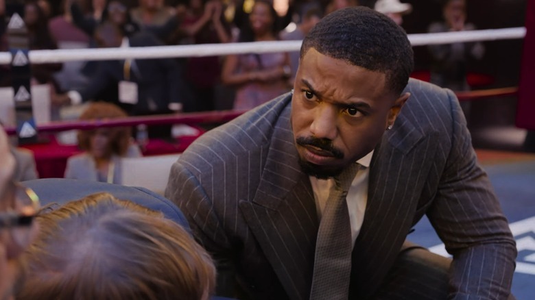 Michael B. Jordan scowls in "Creed III"