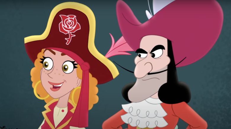 Red Jessica and Captain Hook in Jake and the Never Land Pirates