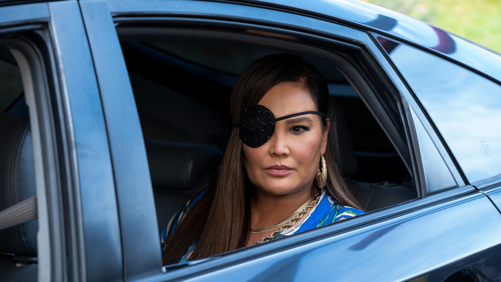 Tia Carrere as Lady Danger with eyepatch in AJ and the Queen