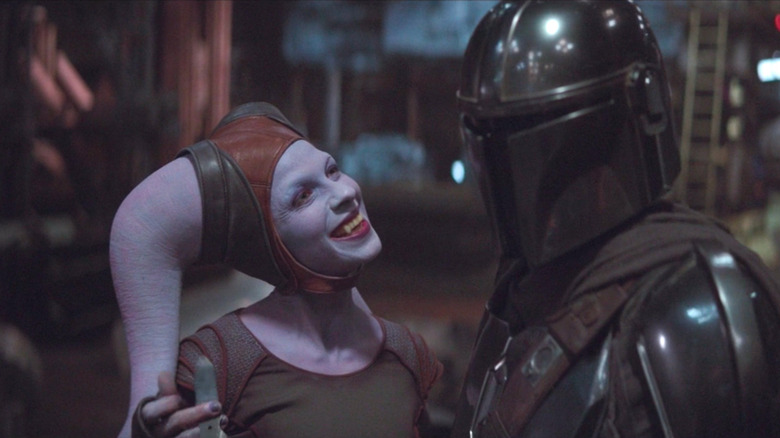 Xi'an smiling at the Mandalorian