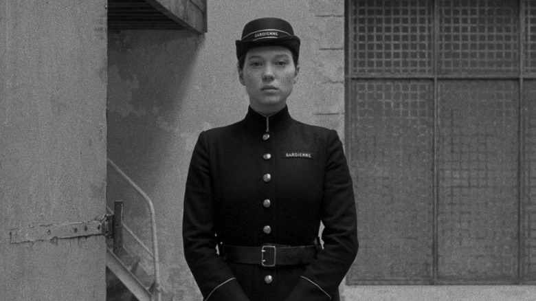 Simone wearing uniform