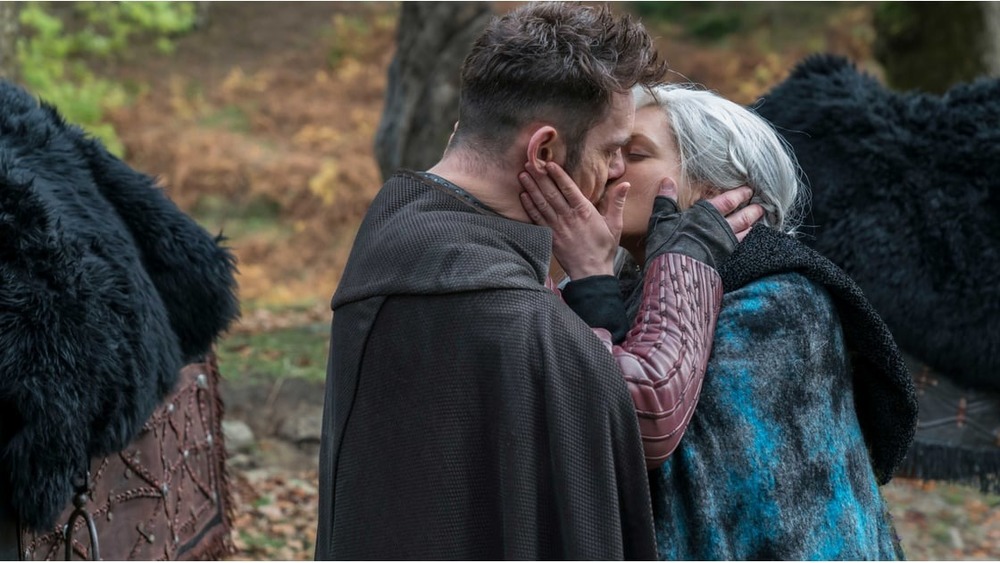 Lagertha kissing Bishop Heahmund