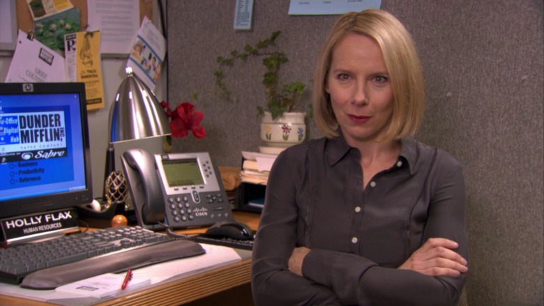 Holly Flax at her desk