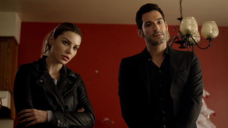 Lauren German and Tom Ellis in Lucifer 