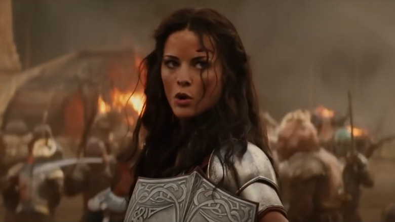 Lady Sif protesting Thor's arrival