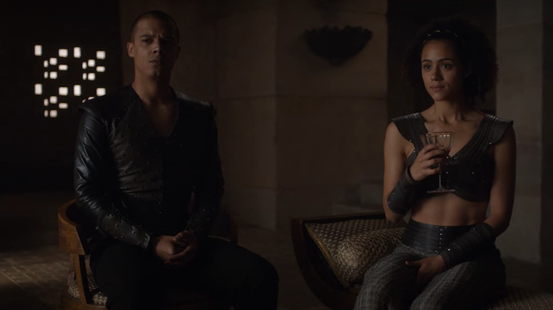 Grey Worm and Missandei drinking