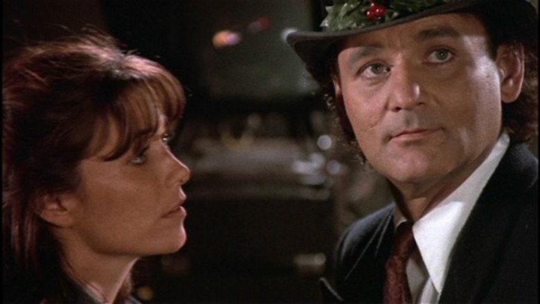 Karen Allen looking at Bill Murray