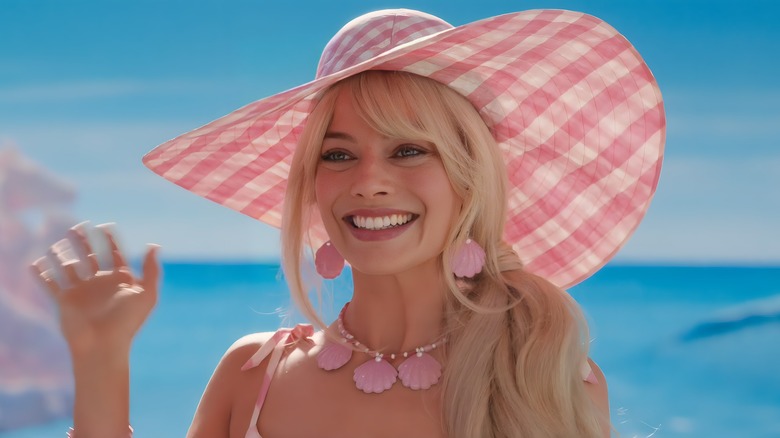 Barbie smiling gingham hat