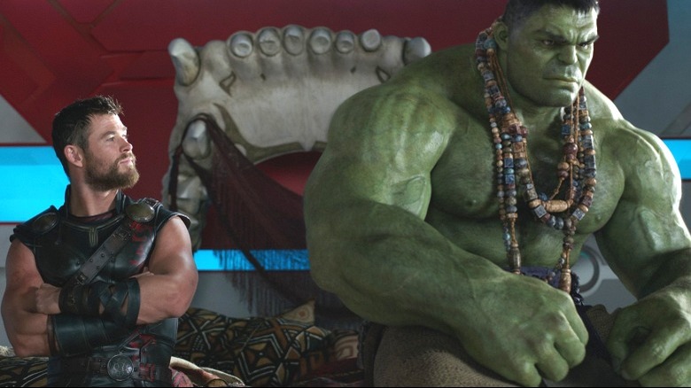 Thor and Hulk talking in Thor: Ragnarok