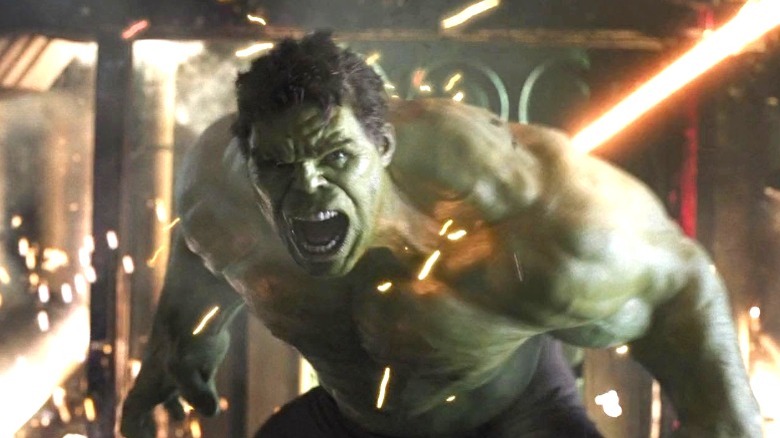 The Hulk yelling angrily