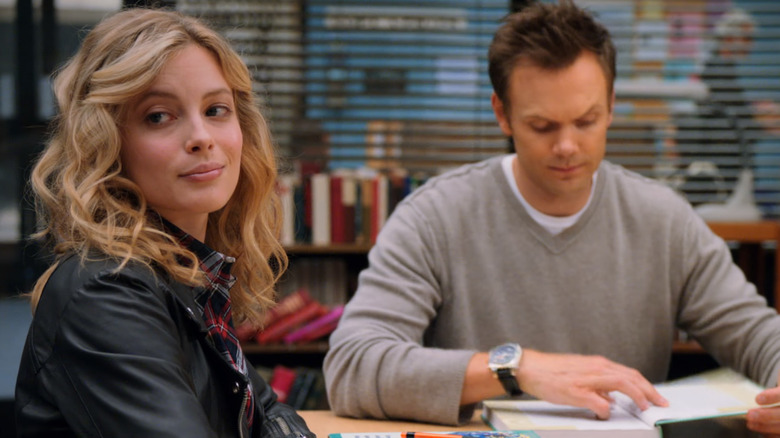 Britta smirks in front of Jeff