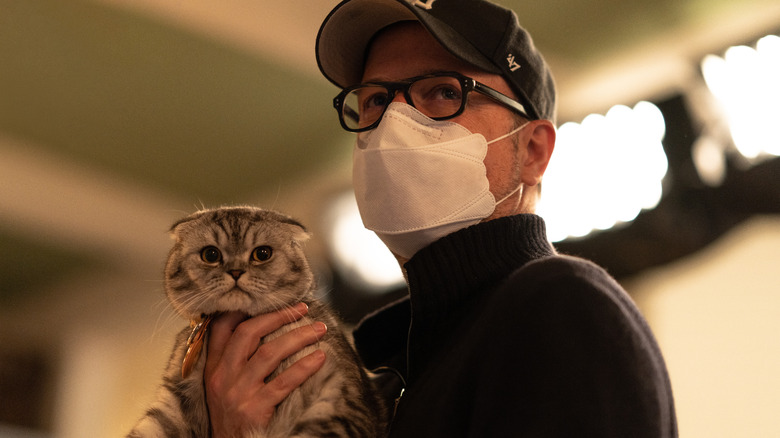 Matthew Vaughn holding Chip