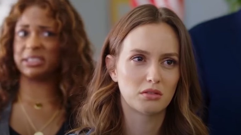 Leighton Meester frowning