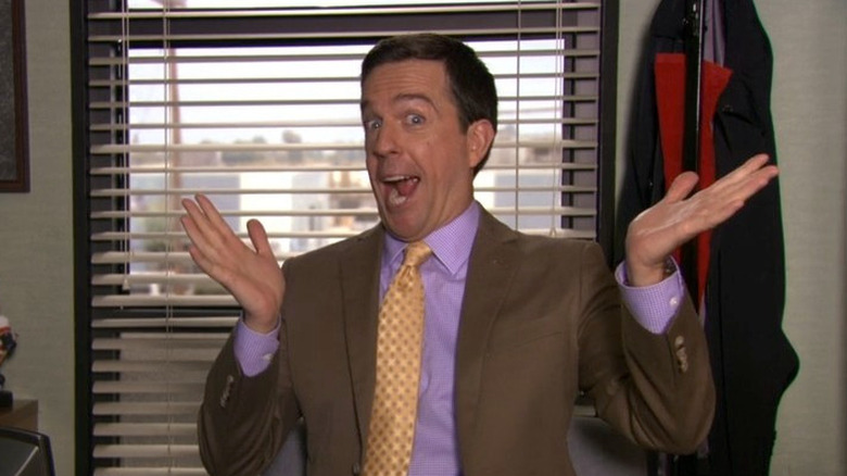 The Office's Andy Bernard at Michael's desk