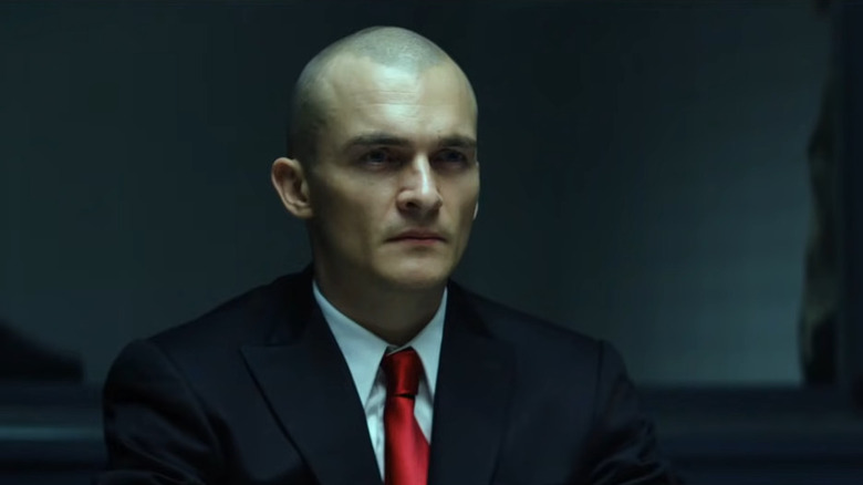 Agent 47 being interrogated 