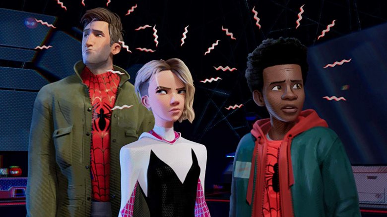 Peter B. Parker, Gwen Stacy, Miles Morales in Spider-Man: Into the Spider-Verse