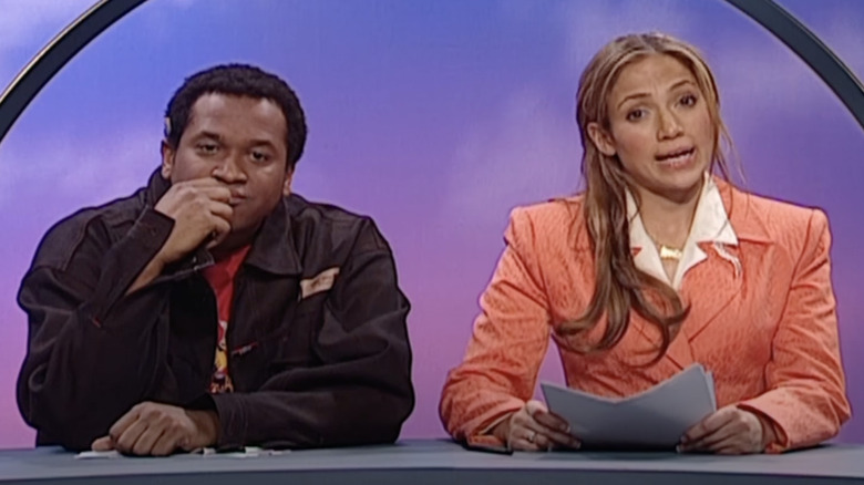 Jerry Minor and Jennifer Lopez in Saturday Night Live