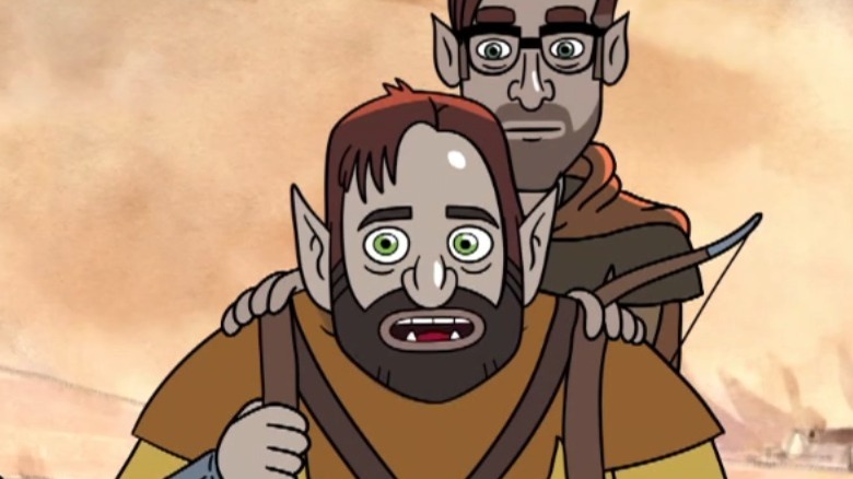 Animated half-orc with elf on back