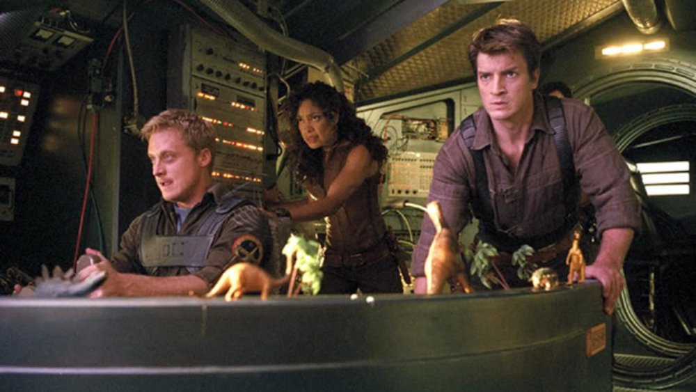 Alan Tudyk, Gina Torres, and Natan Fillion in Serenity