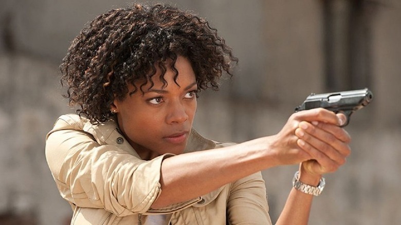 Eve Moneypenny holding a pistol in Skyfall