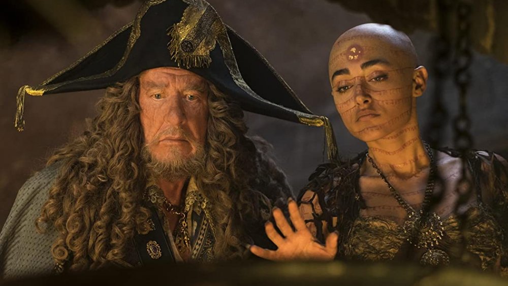 Golshifteh Farahani and Geoffrey Rush in Pirates of the Caribbean: Dead Men Tell No Tales