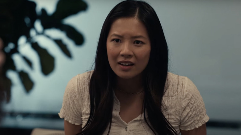 Christine Ko as Emma shocked in Dave