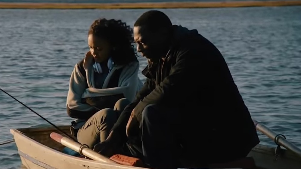 Celeste O'Connor and Adewale Akinnuoye-Agbaje fish in Wetlands