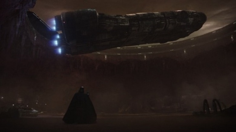 Darth Vader pulls down a ship with the force