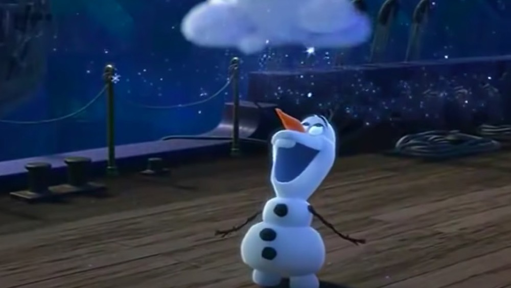 Olaf and his own personal flurry, in Frozen