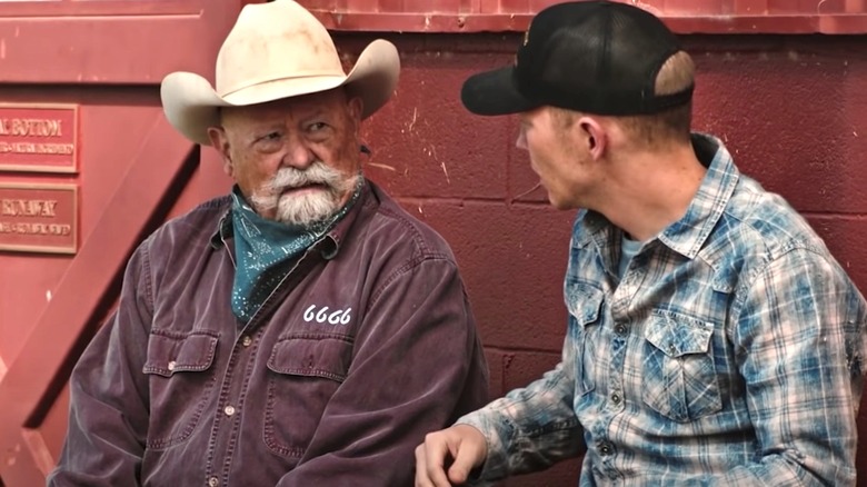 Barry Corbin talking and wearing a cowboy hat in Yellowstone