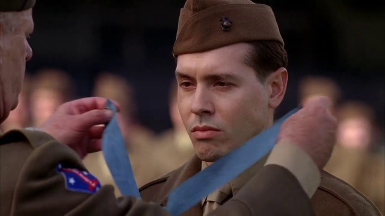 Sgt. John Basilone receiving a medal